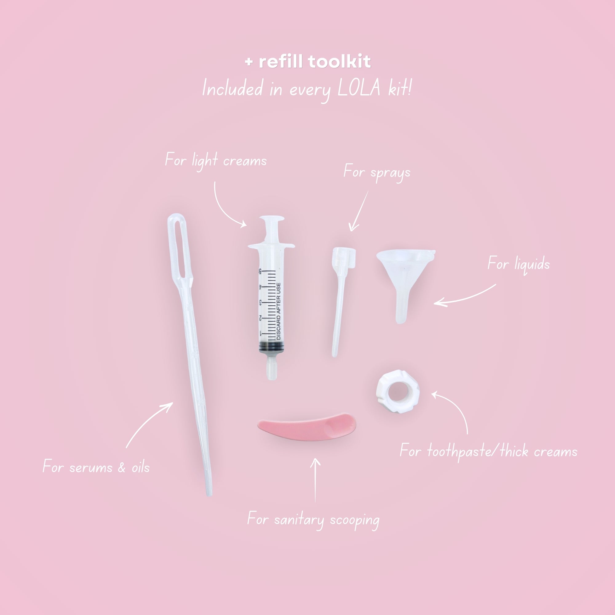 LOLA Essentials Refillable Travel Kit - Pink