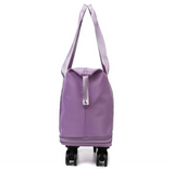 Expandable tote bag with removable wheels 