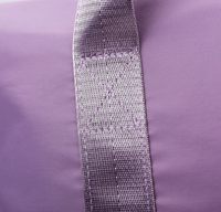 Closeup of the stitching of the Expandable tote bag with removable wheels 