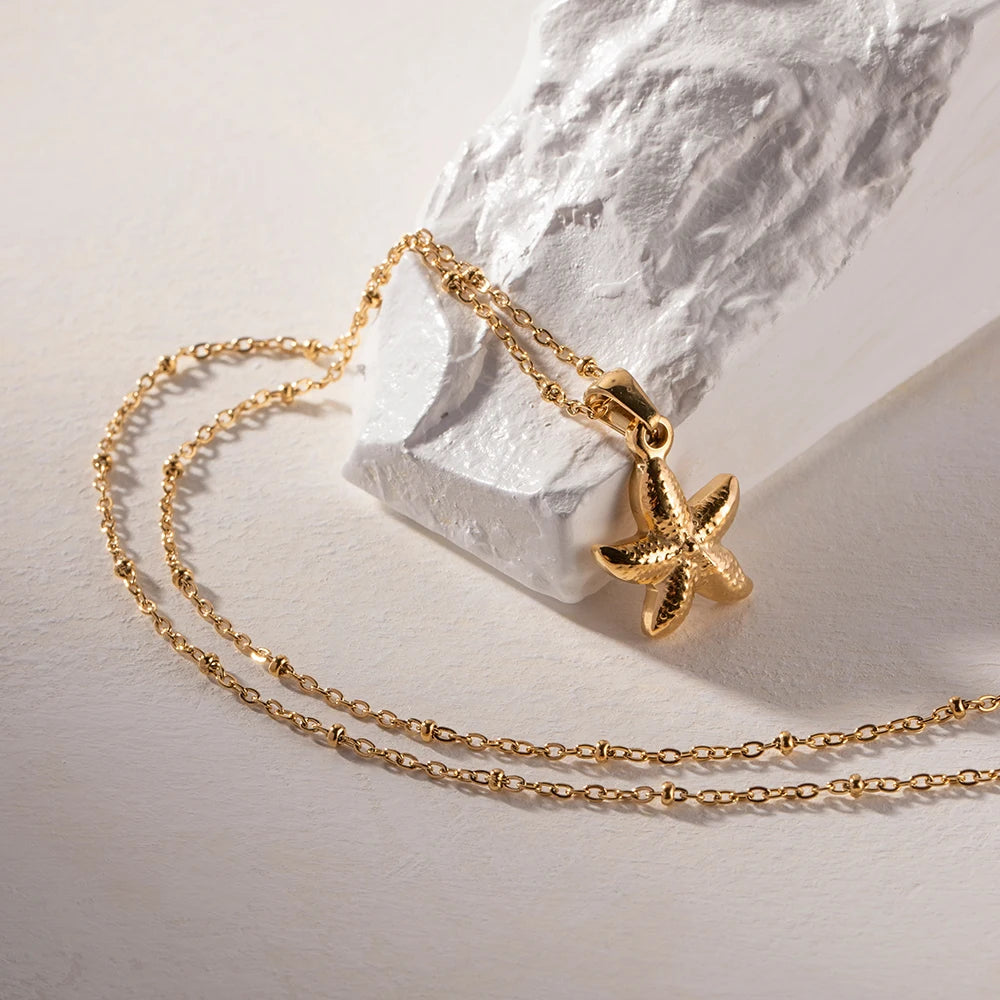 18k Gold Plated Starfish Necklace