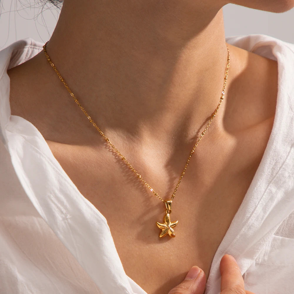 18k Gold Plated Starfish Necklace