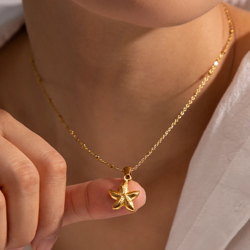 18k Gold Plated Starfish Necklace