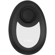 Crystal smooth skin hair remover with nano-glass surface in black, compact handheld hair removal tool with ergonomic finger ring, shown in a clean minimalist setting.