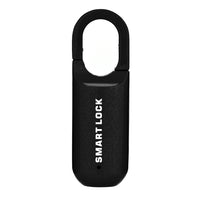 Black smart fingerprint lock with 'SMART LOCK' branding on a white background